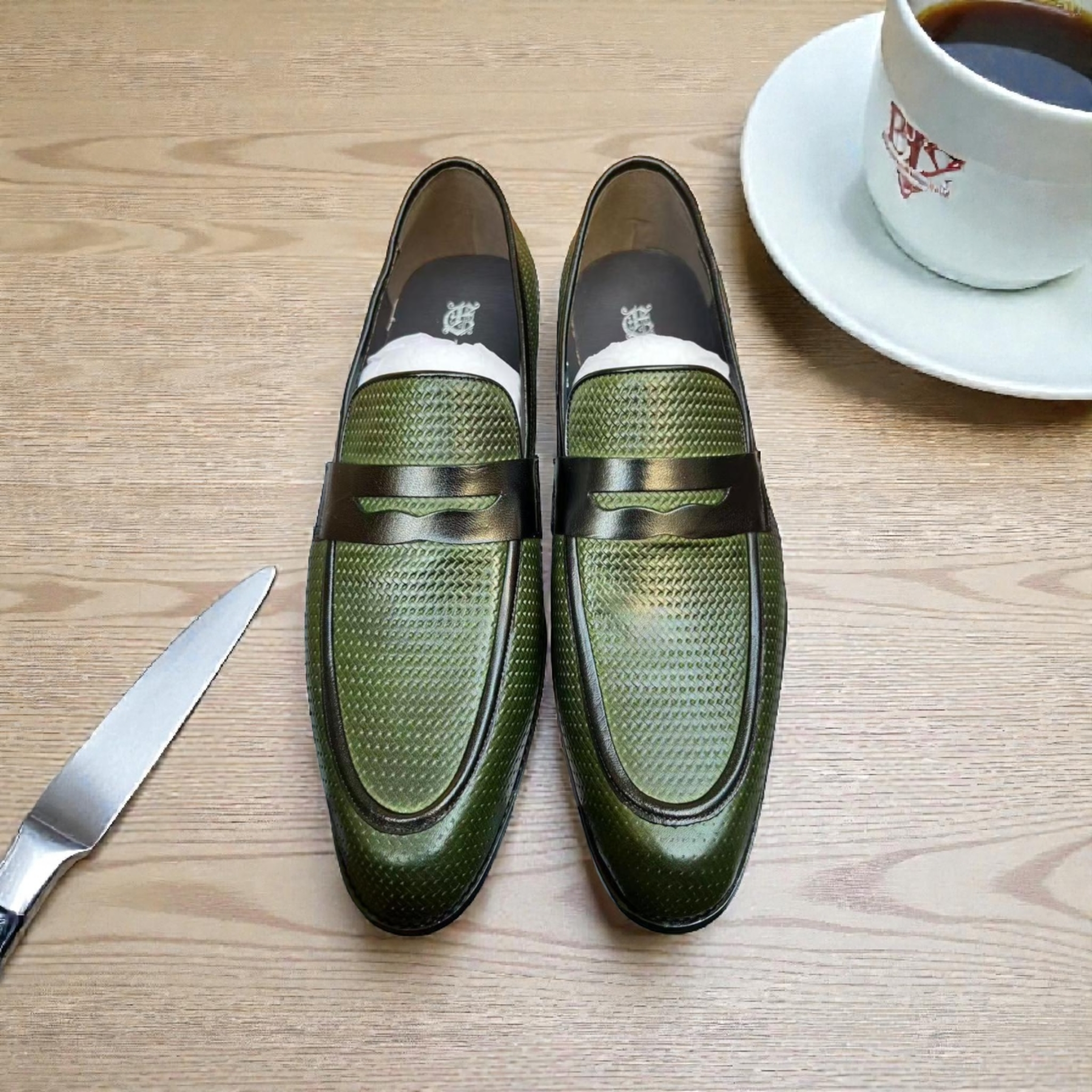 Premium Verde Loafers — Handcrafted Luxury with Modern Edge