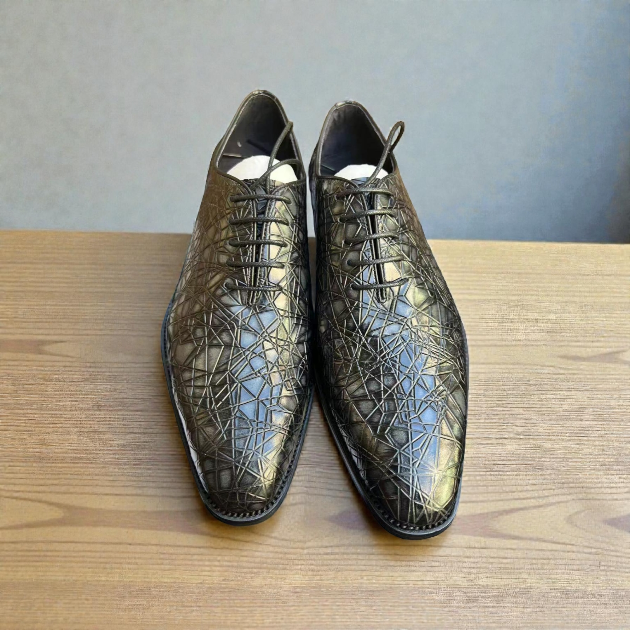 Example productPremium Handcrafted Leather Oxford Shoes – Geometric Artistic Finish
